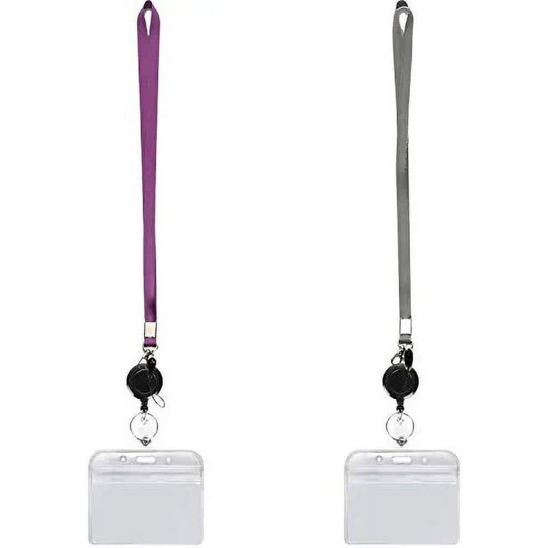 YOUOWO 2 Pack Lanyard with ID Badge Holders Horizontal and Badge