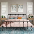 Mainstays Farmhouse Metal Bed, King, Black