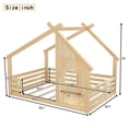 thumbnail image 4 of Jopath Full Size House Floor Bed with Window and a Small Shelf, Solid Wood Floor Bed with House-shaped Roof for Boys Girls Natural, 4 of 9