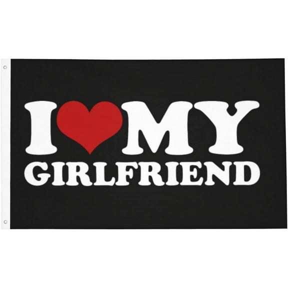 I Love My Girlfriend Heart My Girlfriend Banner With Metal Grommets Double Sided Printed Flag 3x5 Ft Garden Yard House Flags Greeting Banner Indoor Outdoor Party Home Decor