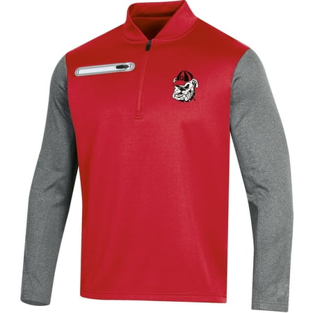 Georgia Bulldogs Cargo - Men's Russell Red Georgia Bulldogs Colorblock Half-Zip Pullover Jacket