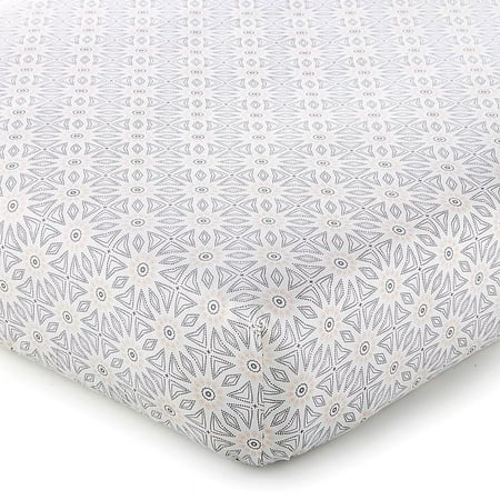 UPC: 0190945091055 | Levtex Baby – Imani Crib Fitted Sheet – Fits Standard Crib and Toddler Mattress – Medallions – Pink Grey White – Nursery Accessories – 100% Cotton