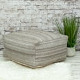 thumbnail image 3 of Stone Gray and Brown Pouf, 3 of 5