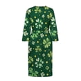 thumbnail image 5 of Yuyamidu Green Leaf Robes for Women V-Neck Nightgowns Casual Ladies Loungewear Soft Bathrobe Sleepwear St. Patrick's Day Mid-Length Night Robe Loose Long Sleeves Kimono Robe Size M, 5 of 7