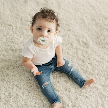 Dr. Brown's Advantage Lightweight One-Piece Silicone Baby Pacifier, Fully Symmetrical Soother, Neutral, 6-18m, BPA Free, 3 Pack