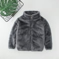 thumbnail image 6 of CAICJ98 Boys Girls Fleece Jacket Winter Warm Stand Collar Zip Up Winter Coat Toddler Boy Girl Solid Loose Lightweight Outwear with Pocket (Grey,7-8 Years), 6 of 7