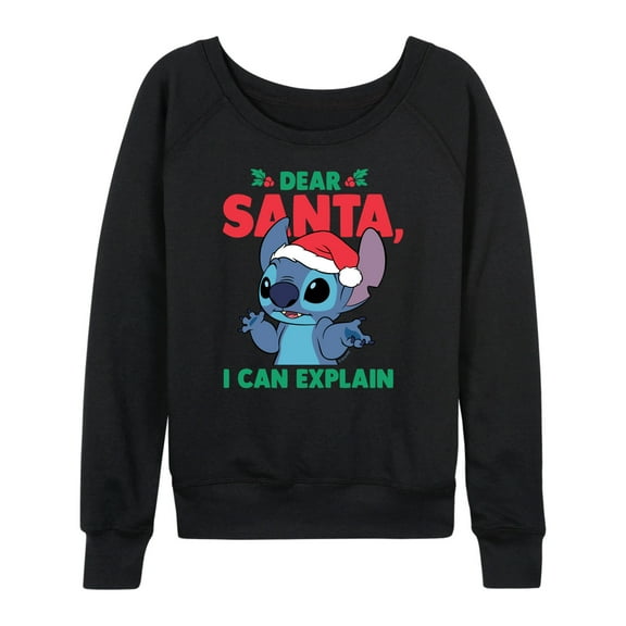 Lilo & Stitch - Dear Santa I Can Explain - Women's Lightweight French Terry Long Sleeve Shirt