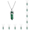 thumbnail image 3 of Jumpingount Hexágono Columna Amuleto Aniversario Colgantes Colgantes Coloridos Amuletos de cristal Llaveros Decoraciones Piedra de pavo real Piedra de pavo real 10piezas Jumpingount CBP468203, 3 of 4