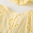 thumbnail image 5 of HWJAD Cotton Linen One-Piece Romper Dress and Hat Set for Infant Baby Girls Toddler Eyelet Embroidery Dresses Summer Outfits, 5 of 10