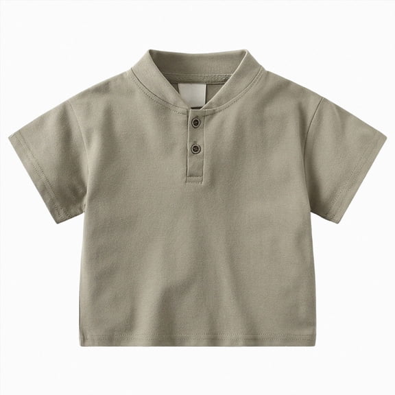 Splozh Toddler Boy T Shirts 12 18 24 Months 3T 4T 5T 6T Solid Color Shirts Basic Crewneck Summer Short Sleeve Tees Toddler Boy Tshirts,Brown,3-4 Years