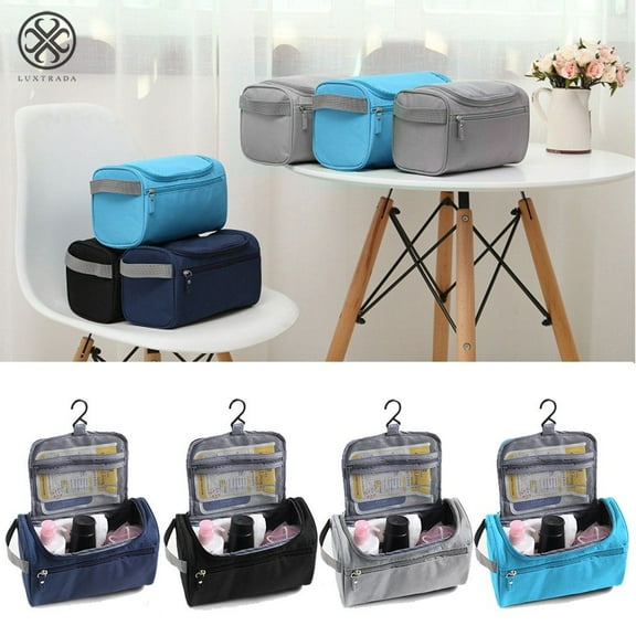 Luxtrada Cosmetic Bag Makeup Storage Case Hanging Travel Toiletry Bag Organizer Storage Bag (Black)