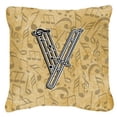 thumbnail image 1 of Carolines Treasures CJ2004-VPW1414 Letter V Musical Instrument Alphabet Canvas Fabric Decorative Pillow, 1 of 4