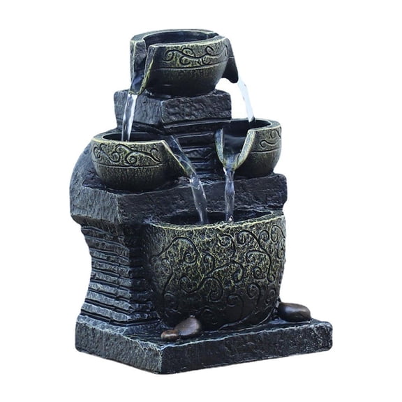 Advancent Fuente de para meditación, fuente de agua corriente iluminada, decoración del hogar Humidificadores tipo 5