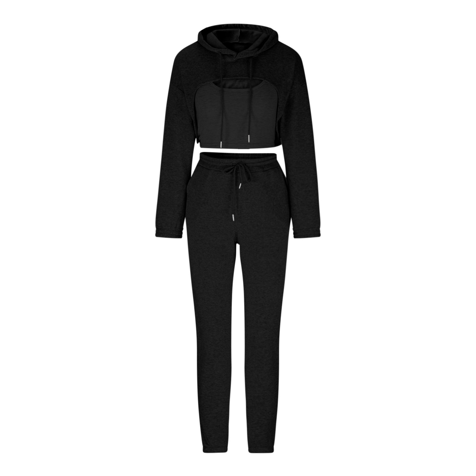 Survêtement Femme 2 Pièces - Haut Manches Longues Et Pantalon à Poches, Polyester Confortable
