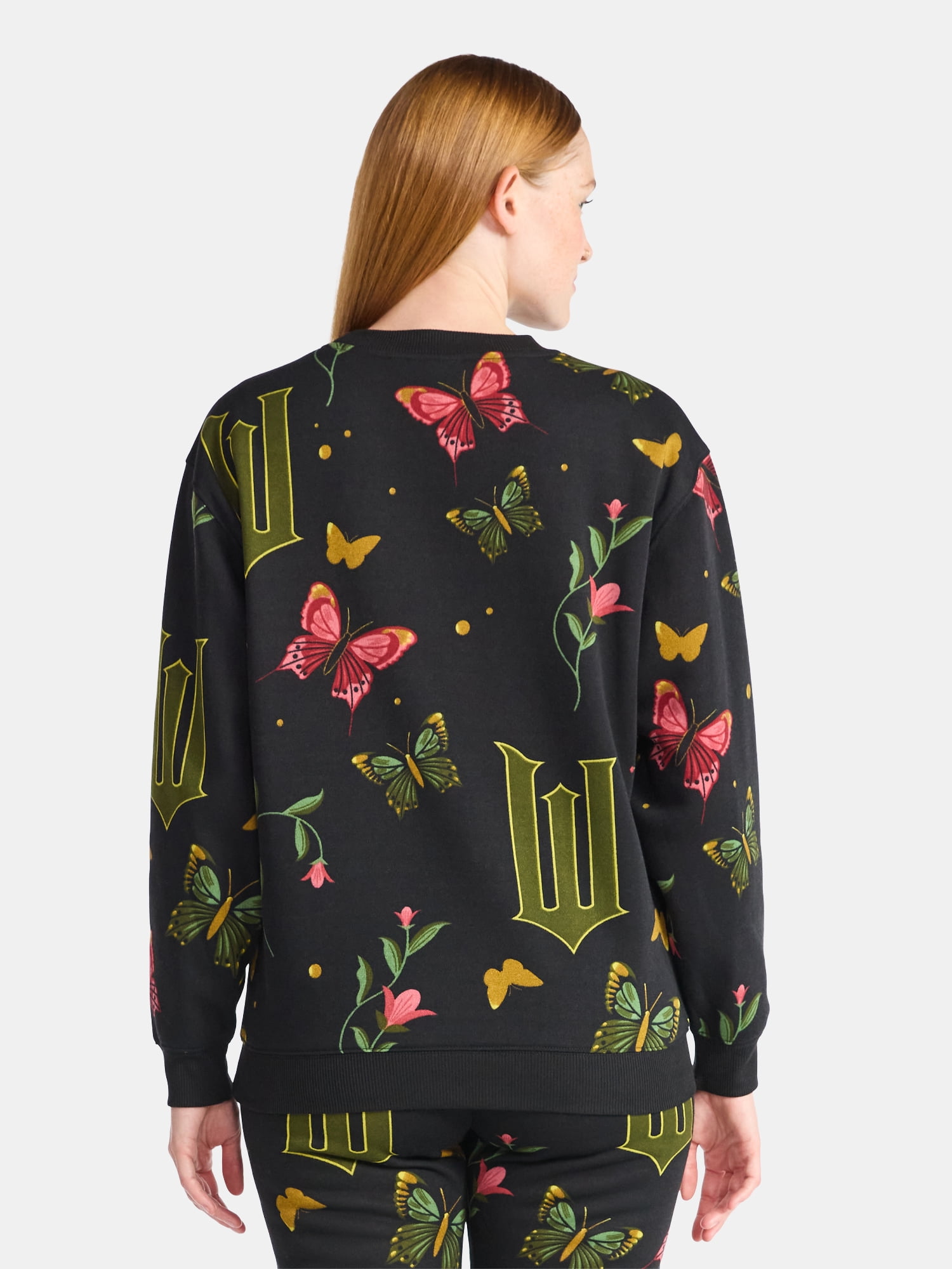 Wicked Women's Graphic Print Fleece Sweatshirt with Long Sleeves, Sizes XXS-XXL