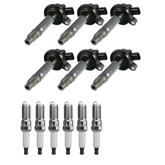 Set of 6 Ignition Coils and 6 ISA Spark Plugs Compatible with 2013-2017 Ford Police Interceptor Sedan 3.5L V6 3496cc 213ci Replacement UF553