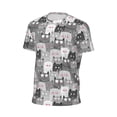 thumbnail image 6 of Wukai Cats Group Print Men's Short-Sleeved Mesh T-Shirt,Quick-Dry Short Sleeve Workout T-Shirt-4X-Large, 6 of 8