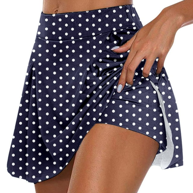 Gibobby faldas largas de mujer elegantes casual para mujer Falda deportiva de yoga Falda corta(Azul marino, XXL)