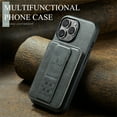 thumbnail image 5 of ELEHOLD for iPhone 15 Plus Wallet Back Case,RFID Blocking Flip Card Holders Strong Magnetic Retractable Wristband Strap Stand Function Shockproof Protective iPhone 15 Plus Cover,Gray, 5 of 9