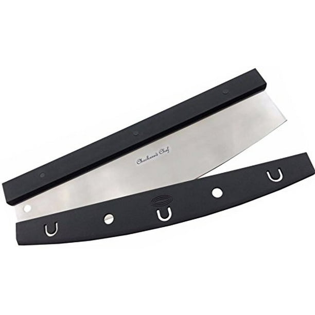 Premium Pizza Cutter by Checkered Chef Rocker Blade With Protective