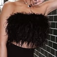 thumbnail image 4 of Fusipu Party Crop Top Sexy Fluffy Skin-touch Sleeveless Off Shoulder Lady Camisole Night Party Clothes, 4 of 8