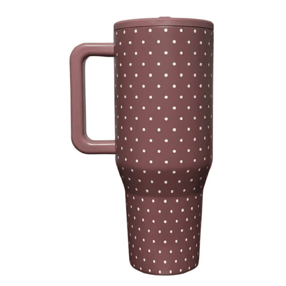 40oz Dottie Traveler Stainless Steel Travel Mug with Handle, Travel Mug with Lid & Straw, Roomy Hot & Cold Capacity