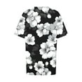 thumbnail image 6 of ClodeEU Women's Plus Size Print V-Neck Short Sleeve T Shirt,Casual Loose Fit Tunic Blouse Tops E-Black,Womens Plus XXXL, 6 of 6