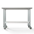 thumbnail image 4 of KoolMore 24" x 48" 18-Gauge 304 Stainless Steel Commercial Work Table with Casters, 4 of 7