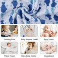 thumbnail image 5 of Viviland 24-Pack 9"x9" Light Blue Whale Baby Washcloths, Soft Super Absorbent Unisex for Sensitive Face & Body Skin, 5 of 6