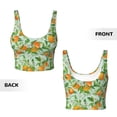thumbnail image 5 of Fotbe Tangerine Pattern Womens' Sports Bra Longline Wirefree Padded with Medium Support Sports Moisture-Wicking Workou Vest,Tank Top-Small, 5 of 9