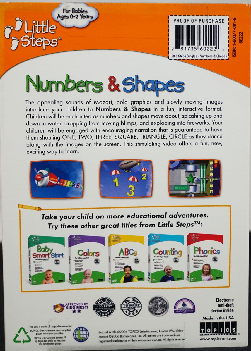 【メーカー直売】の商品をすべて Shapes & Numbers Steps Little DVD Teaches - Babies for その他