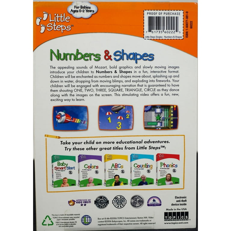 Educational Kids Video: Little Steps Numbers & Shapes DVD