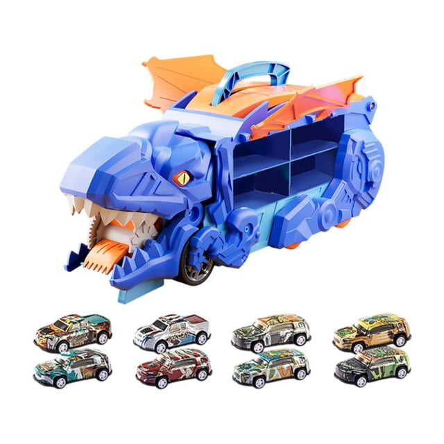 Camión Tragador de Dinosaurios perfke Juguete Educativo 8 Carros