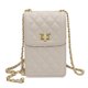 thumbnail image 1 of Bolso bandolera Blanco Simple, bolso de hombro para niña, mini bolso para teléfono móvil con cadena a la moda, 1 of 6