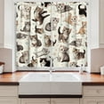 thumbnail image 3 of Ambesonne Cat Kitchen Curtains, Little Kittens Playful Poses, 55"x45", Off White Taupe and Grey, 3 of 3