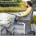 thumbnail image 3 of Oversized Camping Chair, Portable Folding Padded Camp Chairs with Side Pocket, Cup Holder, Heavy Duty Support 500LBS Outdoor Lounge Chair for Adults, Fishing, Sports, Trip, Grey, 3 of 7