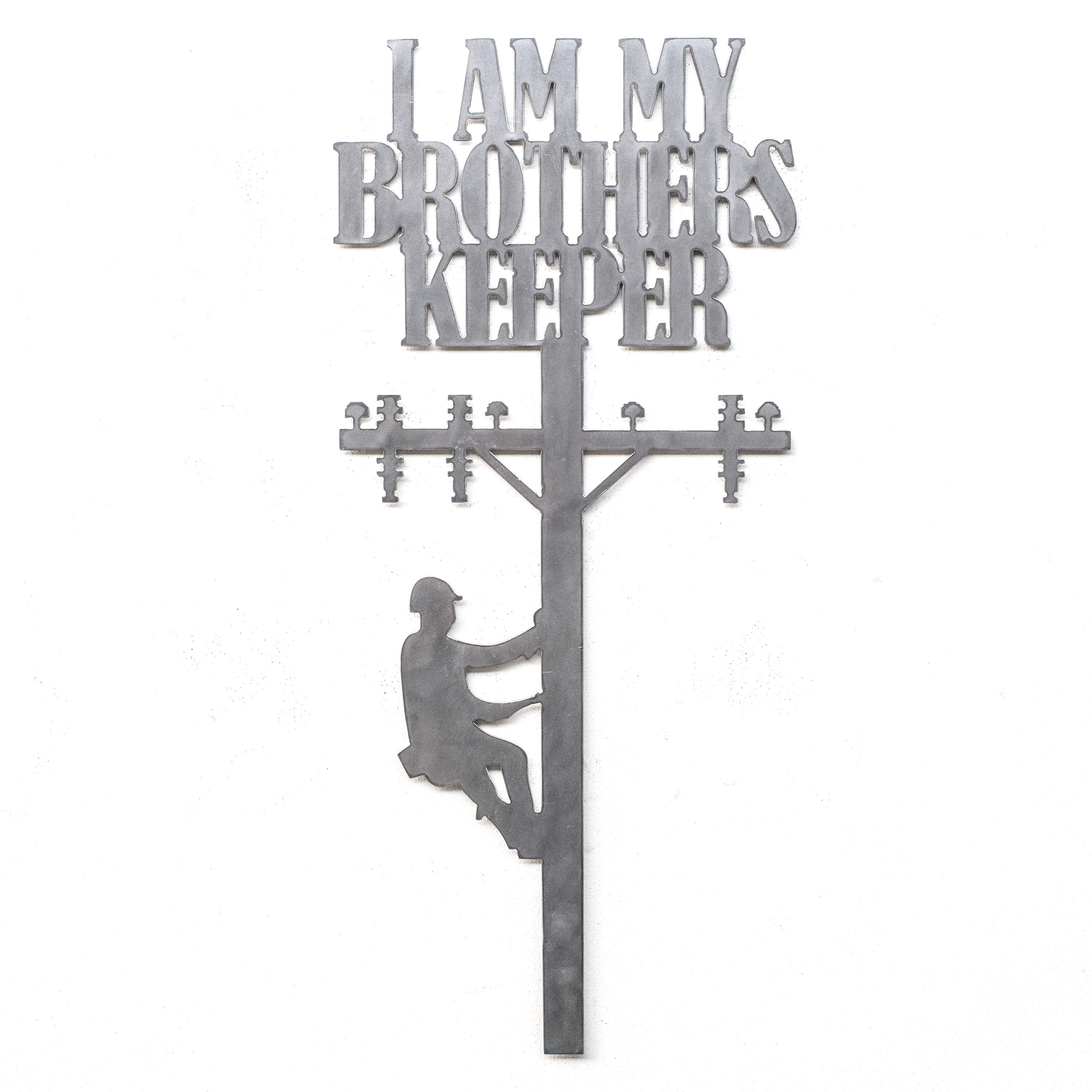 Lineman I am My Brothers Keeper Metal Cut Sign 24x11in Walmart