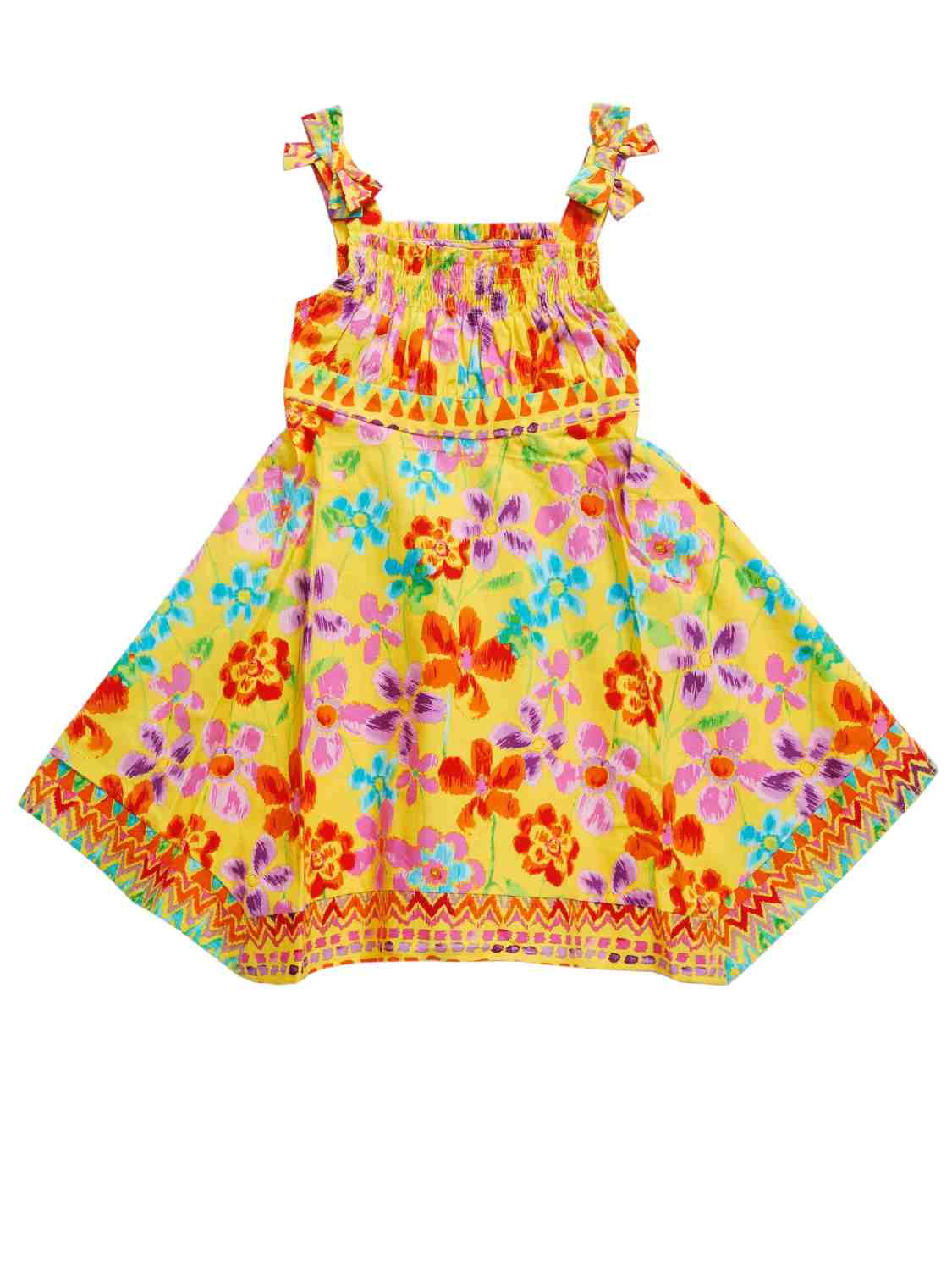 Girls Yellow Flower Sundress Colorful 
