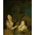 thumbnail image 2 of Johann Baptist Lampi the Elder 15x18 Gold Ornate Wood Frame and Double Matted Museum Art Print Titled - Two Children from the Count Thomatis Family (1788-1789), 2 of 4