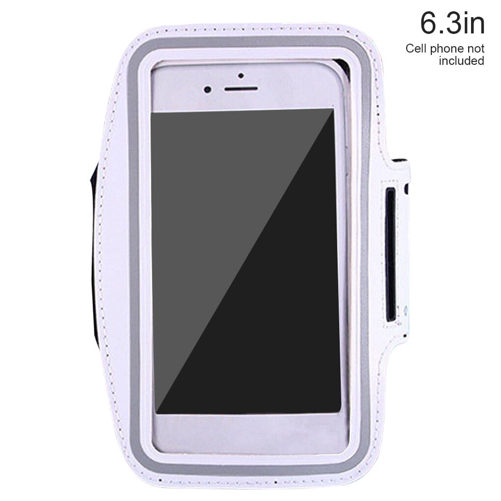 Langgg Arm Bag Sport Phone Holder Pouch Fitness Armband Case Sleeve for 6.3 Inches Cellphone White