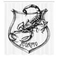 thumbnail image 2 of Ambesonne Zodiac Shower Curtain, Black and White Scorpio, 69"Wx75"L, Black White, 2 of 4