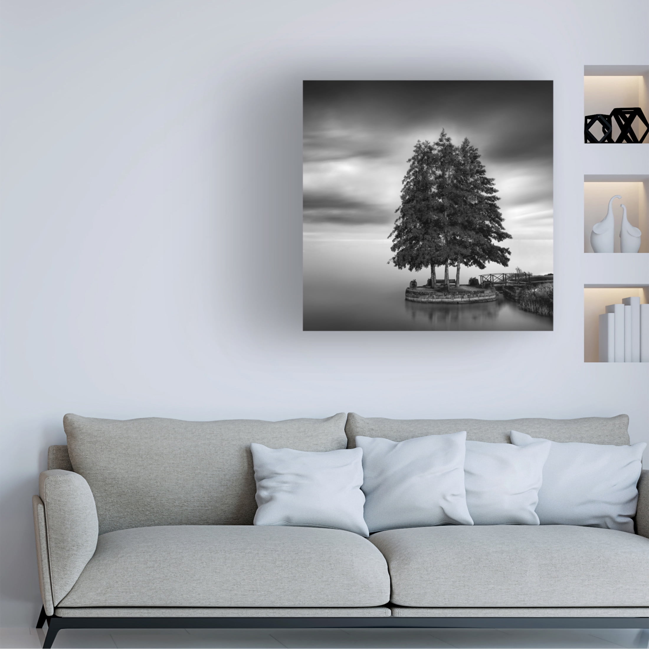 Canvas Wall Art - George Digalakis 'Sweden Landscape' Wall Art for Living Room, Bedroom, or Office D?cor by Trademark Fine Art - 35 x 35 Inches