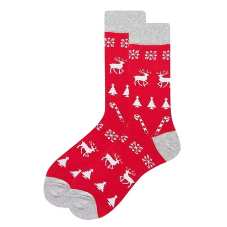 

Rovga Unisex Christmas Printed Socks Middle Tube Warm Socks Couple Socks Everyday Socks
