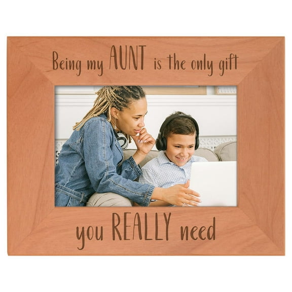ThisWear Inspirational Gifts For Aunt Being My Aunt Is The Only Gift You Really Need Wood Laser Engraved Landscape 4x6 Picture Frame