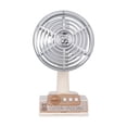 thumbnail image 1 of Ventilador de escritorio USB pequeño con ángulo ajustable, diseño retro, ligero para dormitorio, coche, verano. Blanco, 1 of 9