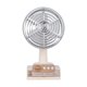 thumbnail image 1 of Ventilador de escritorio USB pequeño con ángulo ajustable, diseño retro, ligero para dormitorio, coche, verano. Blanco, 1 of 9