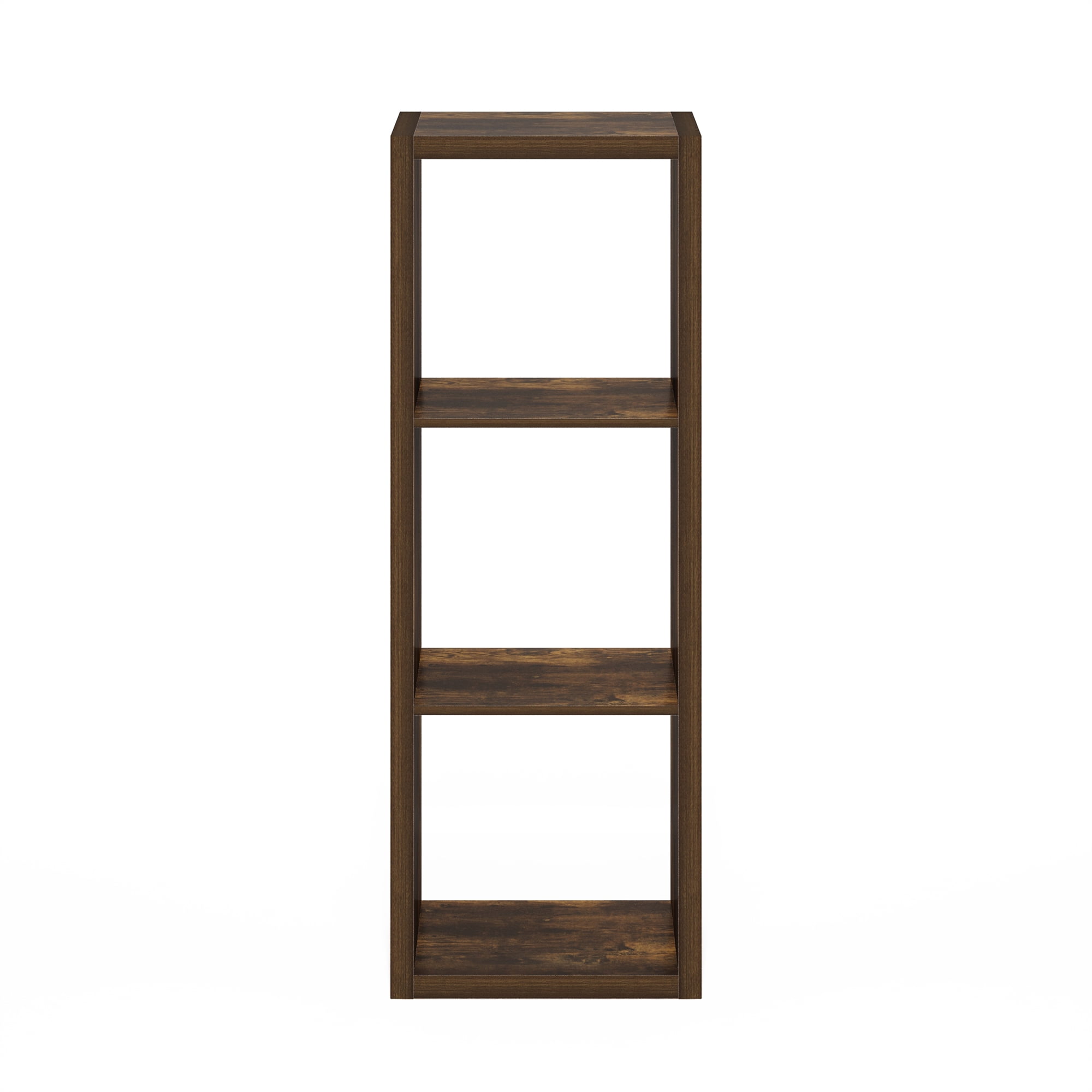 Furinno CUBICLE Book Shelf, 3-Cube Thick Frame Bookshelf, Horizontally & Vertically Reversible Bookcase with Open Back, 14.6 x 15.9 x 44, for Living Room, Bedroom, Home Office, Amber PINE