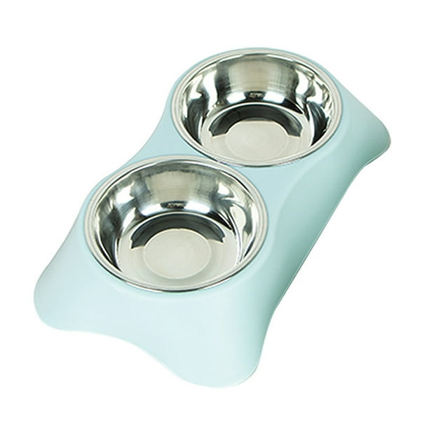 Cuenco para perros, cuenco para gatos, cuenco integrado para beber comida para gatos, cuenco para perros, cuenco para gatos, alimentación de mascotas de acero inoxidable MFZFUKR CPB-DE-SSW2216-1