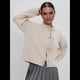 thumbnail image 4 of Suéteres Tipo Cárdigan con Lazo Frontal para Mujer, de Punto Grueso, con Mangas Largas Abullonadas, Modernos Abrigos para Otoño e Invierno. Albaricoque L, 4 of 8