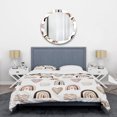 thumbnail image 3 of Designart 'Pastel Brown Pink Scandinavion Rainbow Pattern' Modern Duvet Cover, 3 of 5